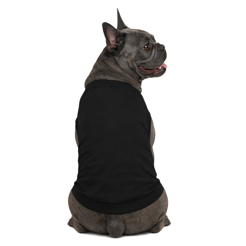 Rückenansicht des Hunde-Shirts mit Druckfläche entlang des Rückens