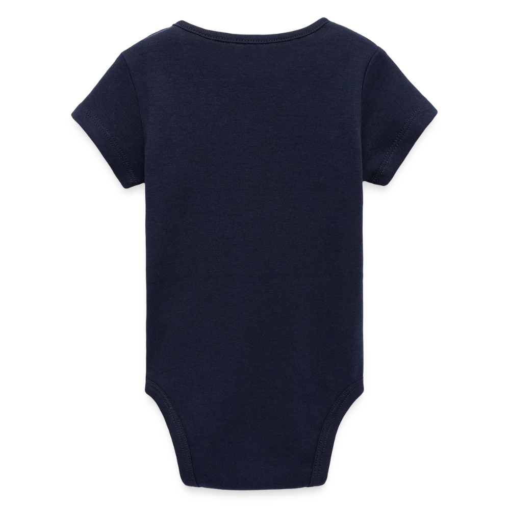 Rückansicht des Bio-Baumwoll-Babybodys mit glatter Interlock-Struktur