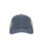 Vintage Trucker Cap von Beechfield in Frontansicht mit 6-Panel-Design und kontrastierenden Nähten