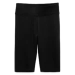 Frauen High Waist Bikershorts in körpernaher Passform, Vorderansicht mit breitem Bund