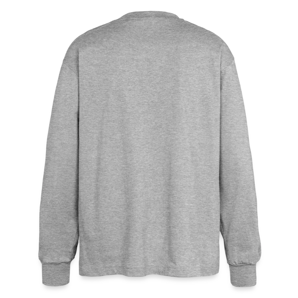 Rückseite des Oversized Langarmshirts mit grossflächiger Druckfläche