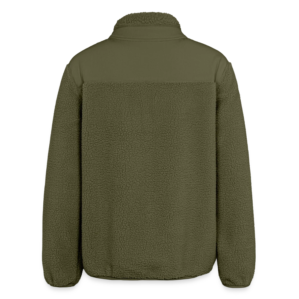 Rückansicht der BROOKER Unisex Sherpajacke mit Kontrast-Softshell-Pasche