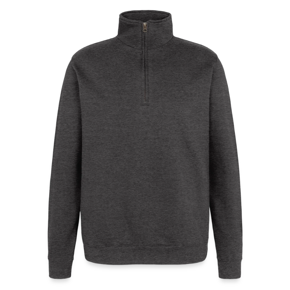Quarter-Zip-Sweatshirt von vorne mit kurzem Reissverschluss am Kragen