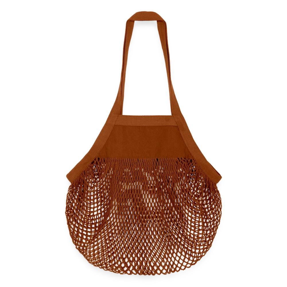 Rückseite der Mesh-Tasche mit offenem Netzgewebe aus Bio-Baumwolle