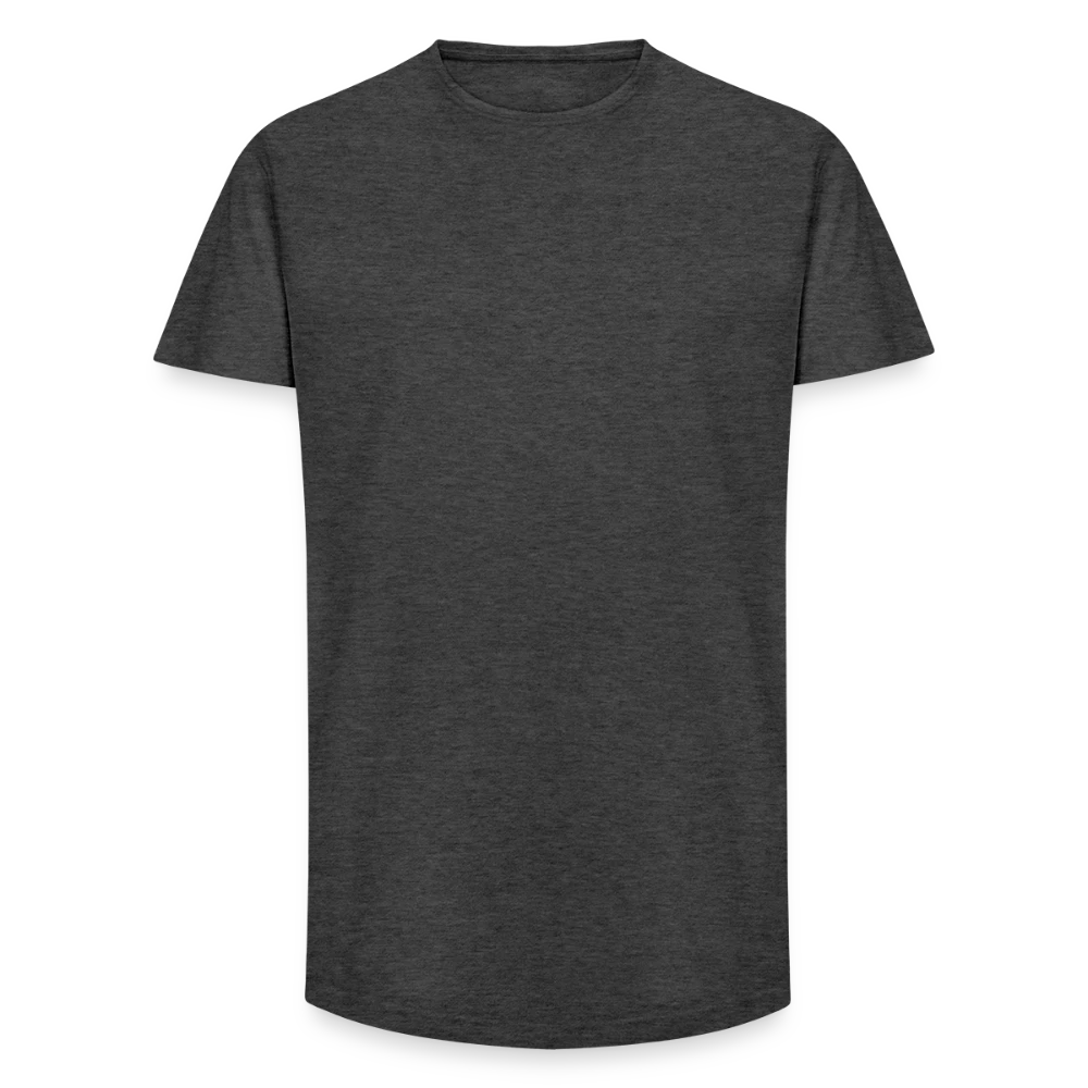 Long Fit Männer T-Shirt Frontansicht mit verlängertem Rumpf und schmalem Halsbündchen