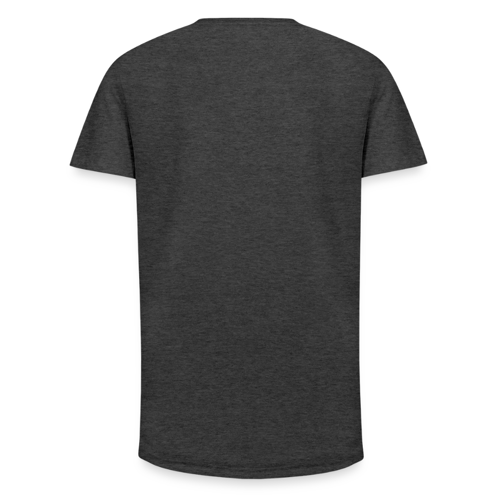 Rückansicht des Long Fit Männer T-Shirts mit Set-In Ärmeln und abgerundetem Saum