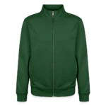 Stanley/Stella Organic Zip Sweatshirt Vorderansicht mit Metallreissverschluss und Stehkragen