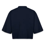 Rückansicht des Boxy Shirts mit eingesetzten Ärmeln und Doppelabsteppung am Saum